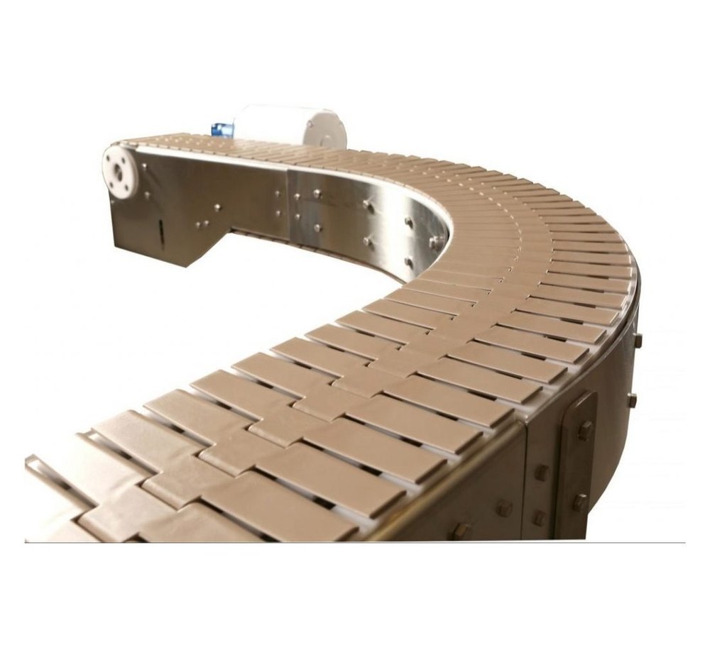 Stainless Steel Slat Chain Conveyor, Material Handling Capacity: 50 Kg/feet img