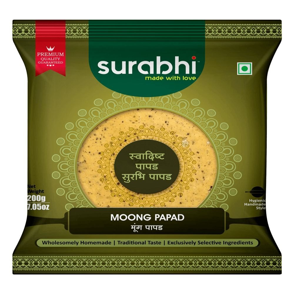 Yellow Homemade 200g Moong Papad, Packaging Type: Packet