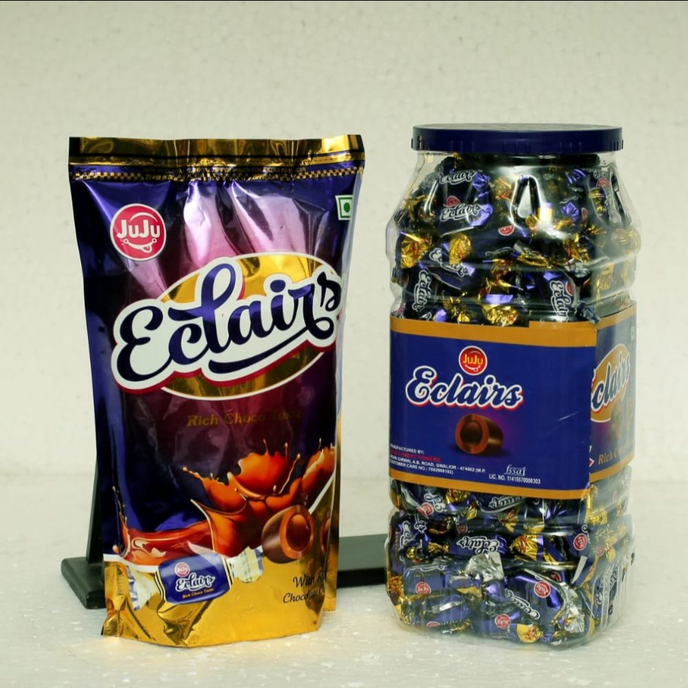 Round Juju Eclairs Toffee, Packaging Type: Plastic Jar and Pouch, Packaging Size: 200 Gram