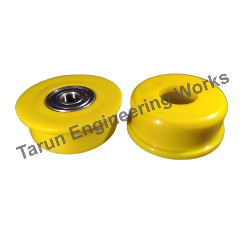 Plastic Polished Yellow Conveyor Bearing Roller Housing Set img
