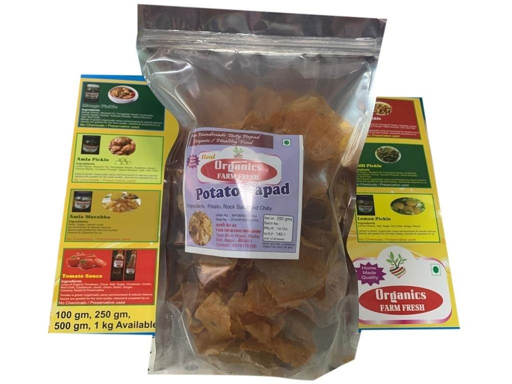 Spicy 250 Gm Potato Papad Organic