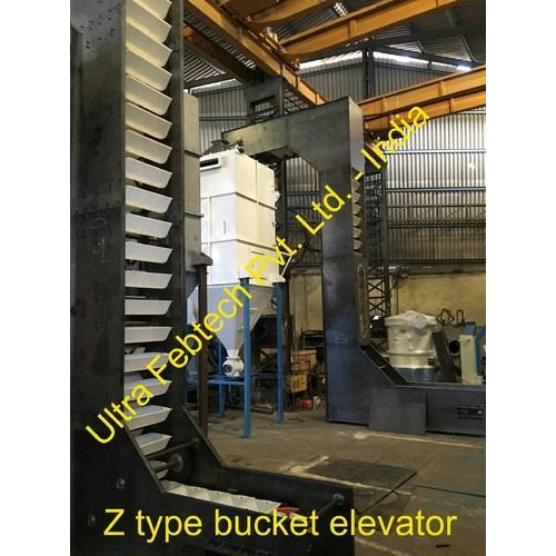 Mild Steel Chain Z Type Bucket Elevator, Capacity: Up To 3 Ton/Hr