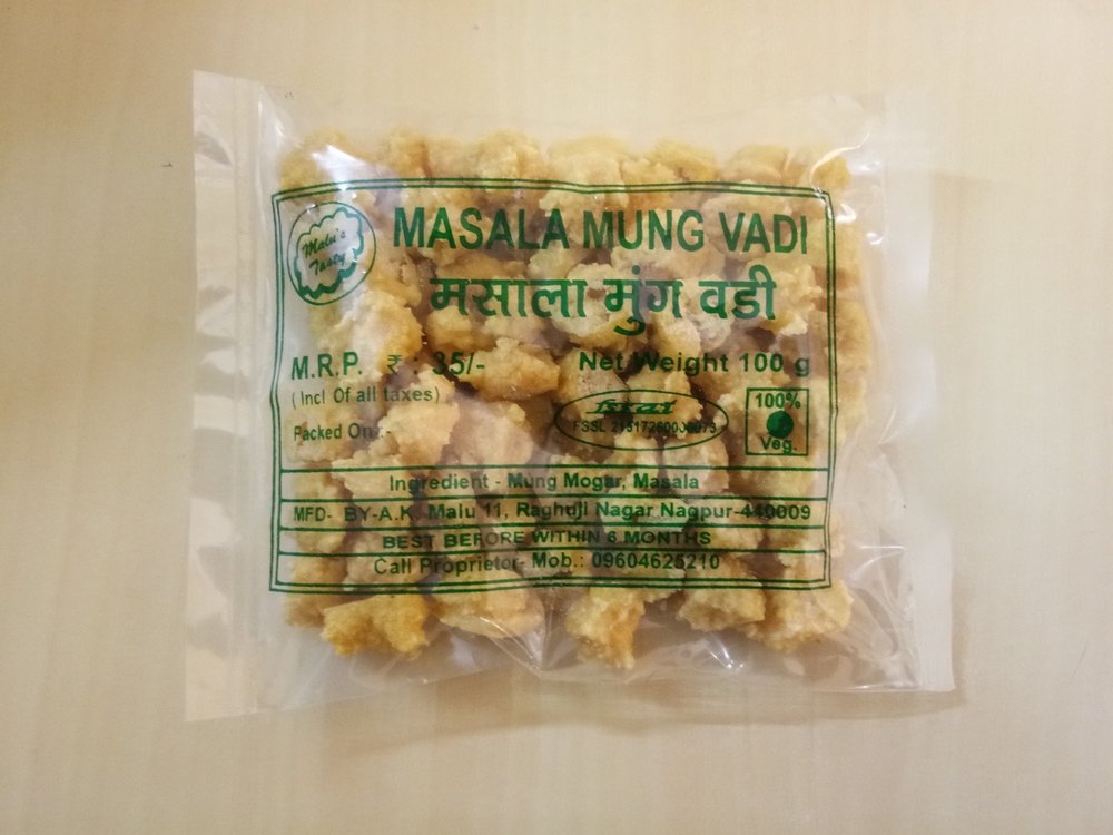 Masala Moong Badi, Packaging Size: 100g