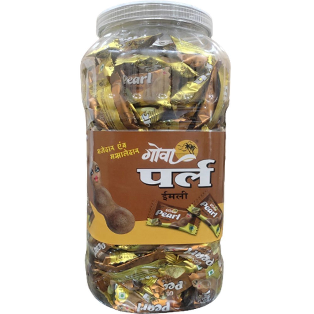 Brown Oval Goa Pearl Imli Flavored Candy, Packaging Type: Plastic Jar, Packaging Size: 3.8*200*16=12.16 Kg Net