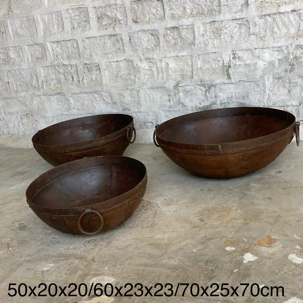 Surya Rustic Metal Kadai Bowls, For Fire Bowls/ Open Barbeques