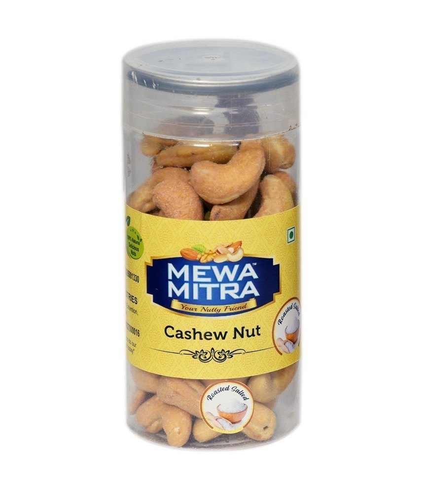 Mewa Mitra Roasted Salted Cashew Nut 100G Jar, Packaging Size: 100 Grams