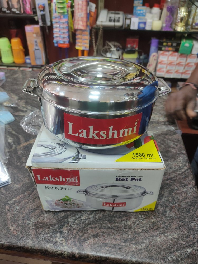Round Lakshmi SS Hot Box 1500ml, For Home