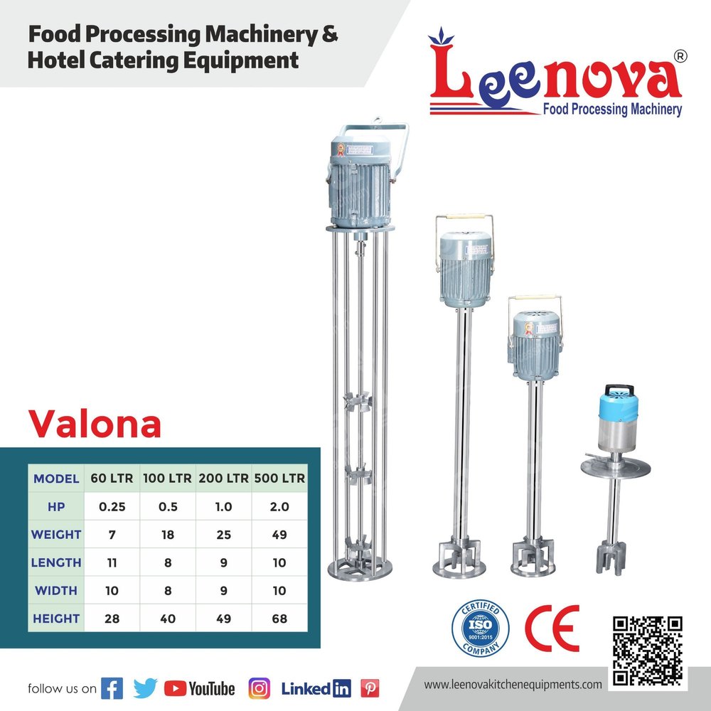 Leenova Electric Stirrer, Capacity: 200, 60-200 Ltr