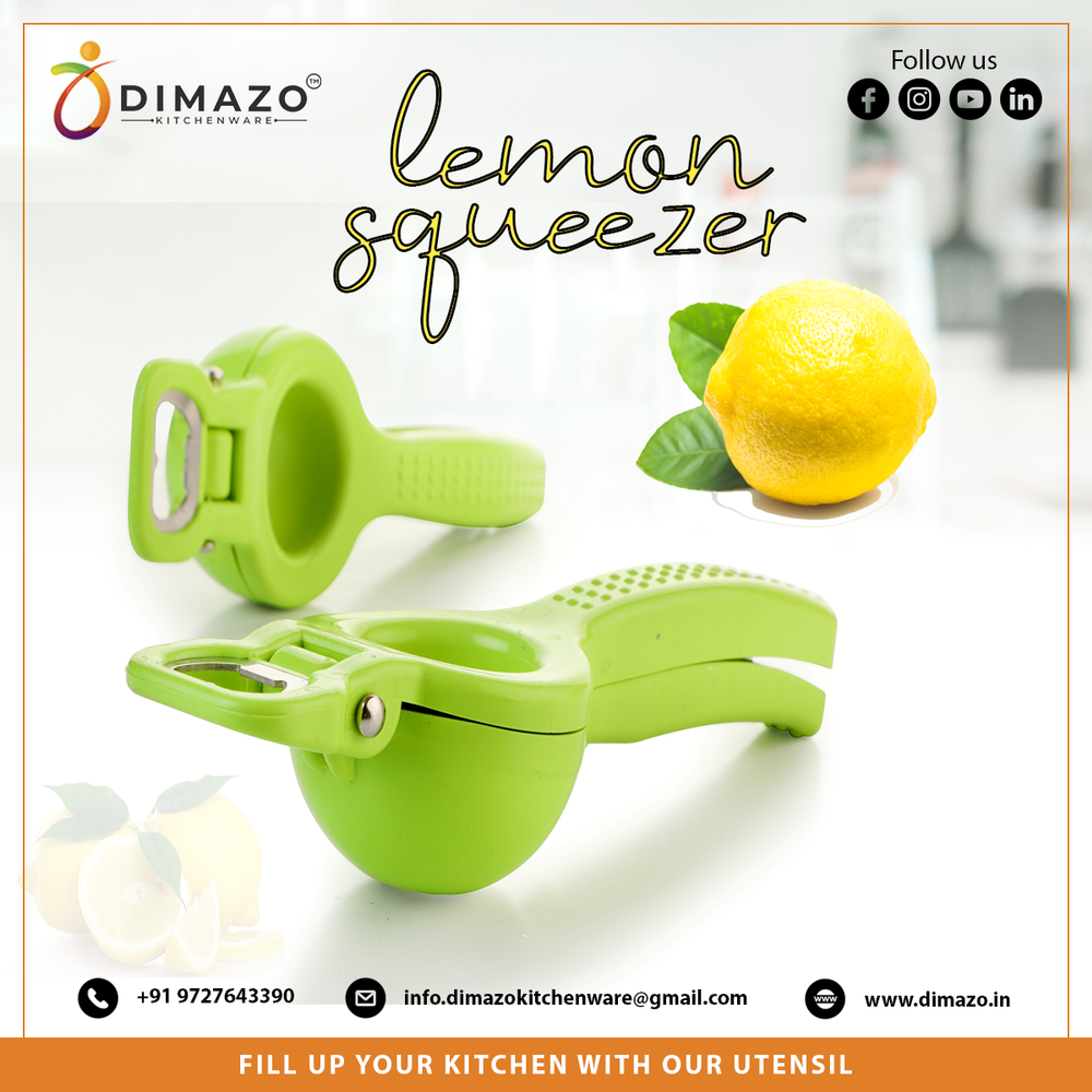 Dimazo Kitchenware Plastic Hand Juicer Premium Quality Plastic 2 In 1 Lemon Squeezer Hand Juicer
