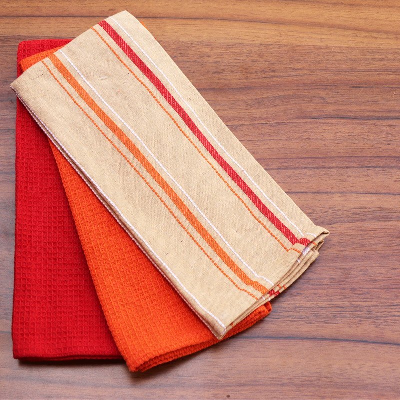 Strips Cotton Woven Kitchen Towel Tea Towels, For Cleaning, 60 - 80 Gm