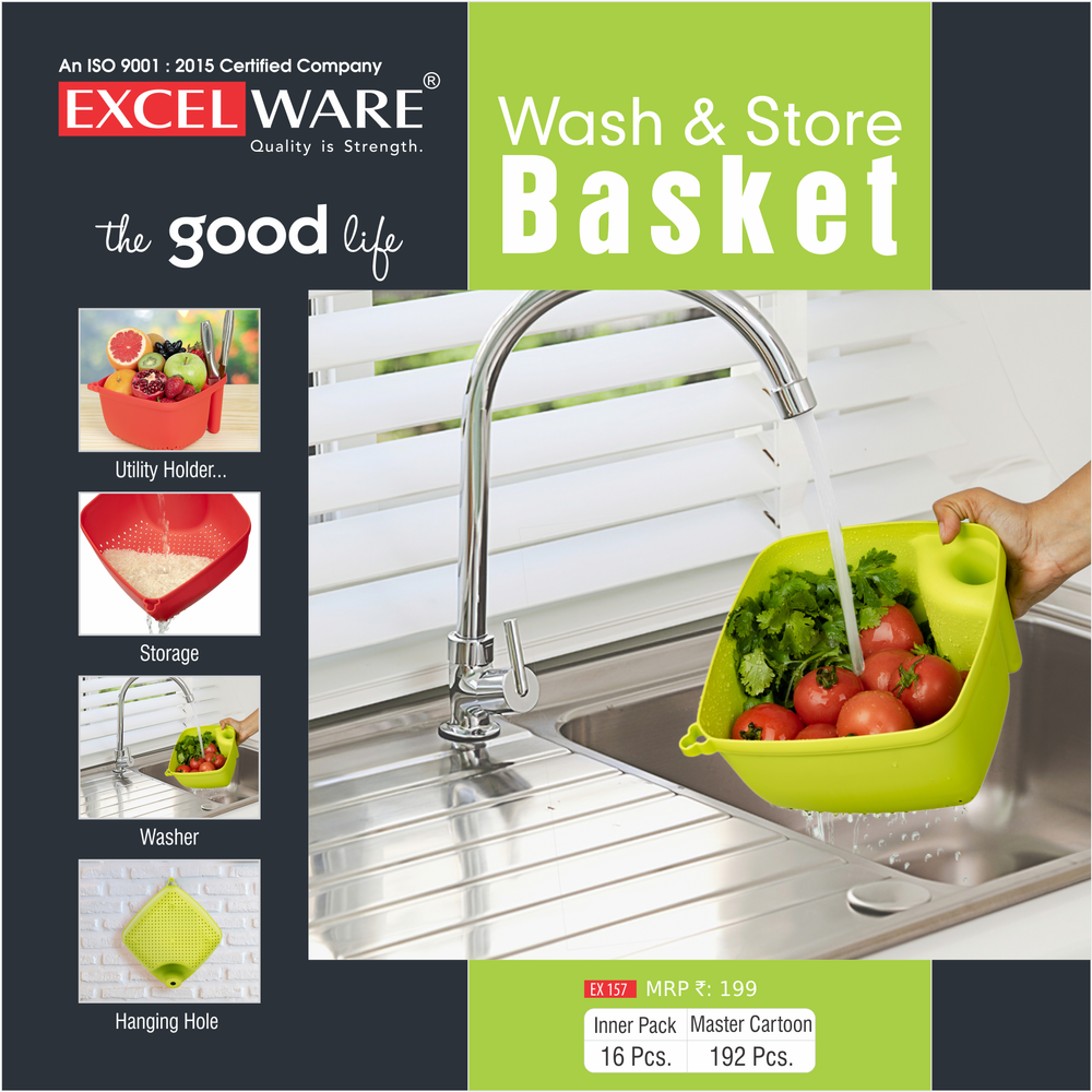 Wash & Store Basket With Handle