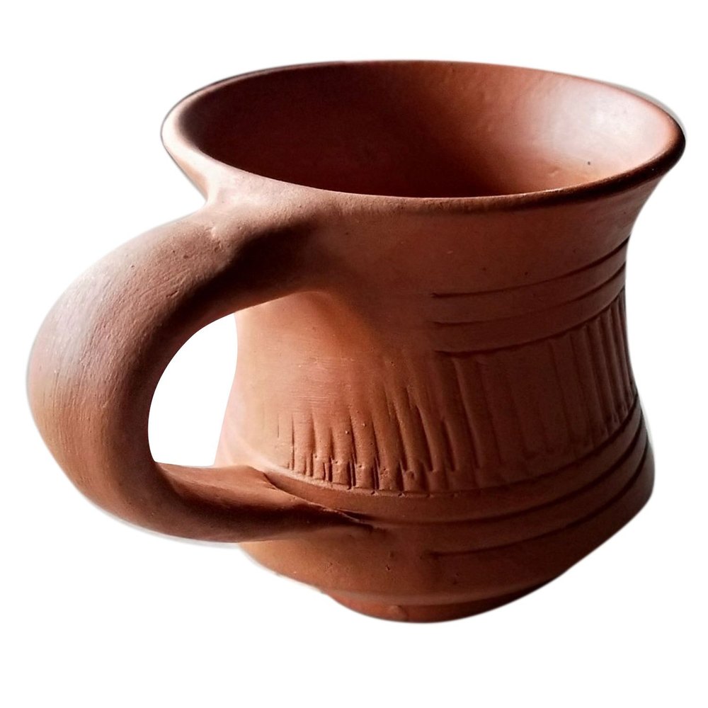 Brown 90mL Clay Tea Cup, Design/Pattern: Plain
