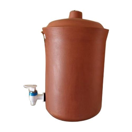 Brown 5 L Terracotta Clay Water Pot