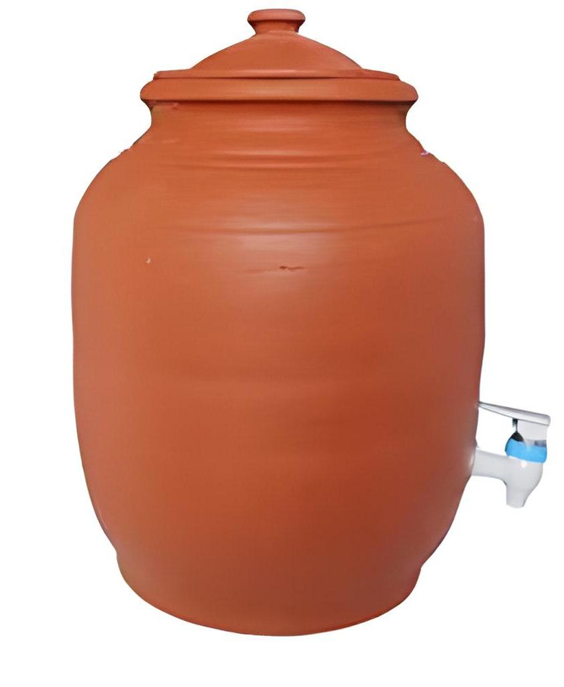 Color Coated Brown Clay Water Pot