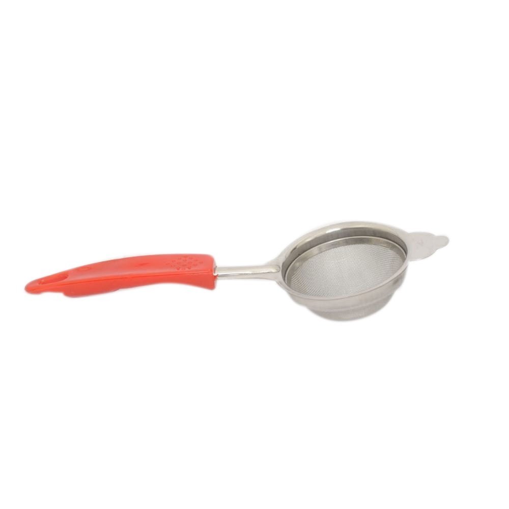 Silver and Red SS Tea Strainer, For Kitchen