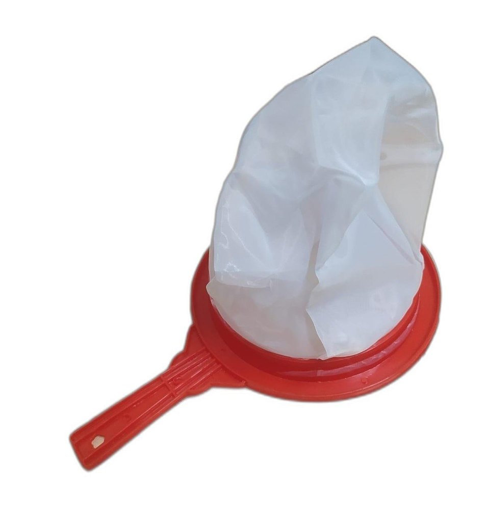 Red and White Plastic Milk Strainer, For Dairy