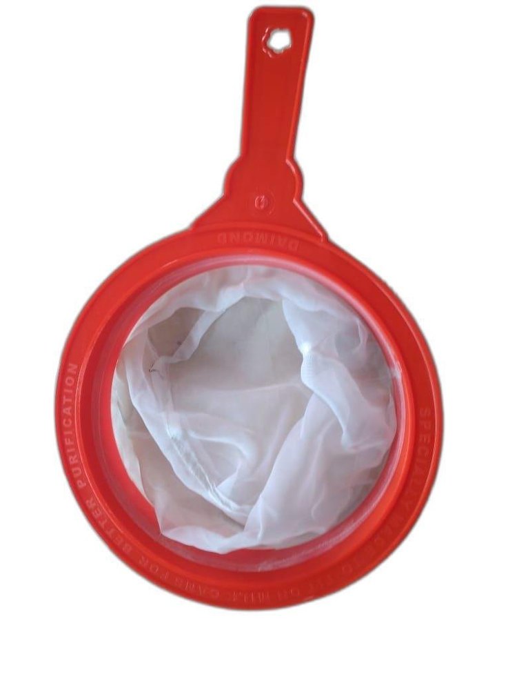 Red Plastic Milk Strainer, Size: 10inch