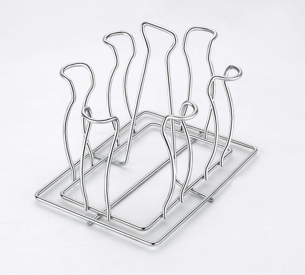 Steel S S Glass Stand Square Deluxe, Capacity: 6