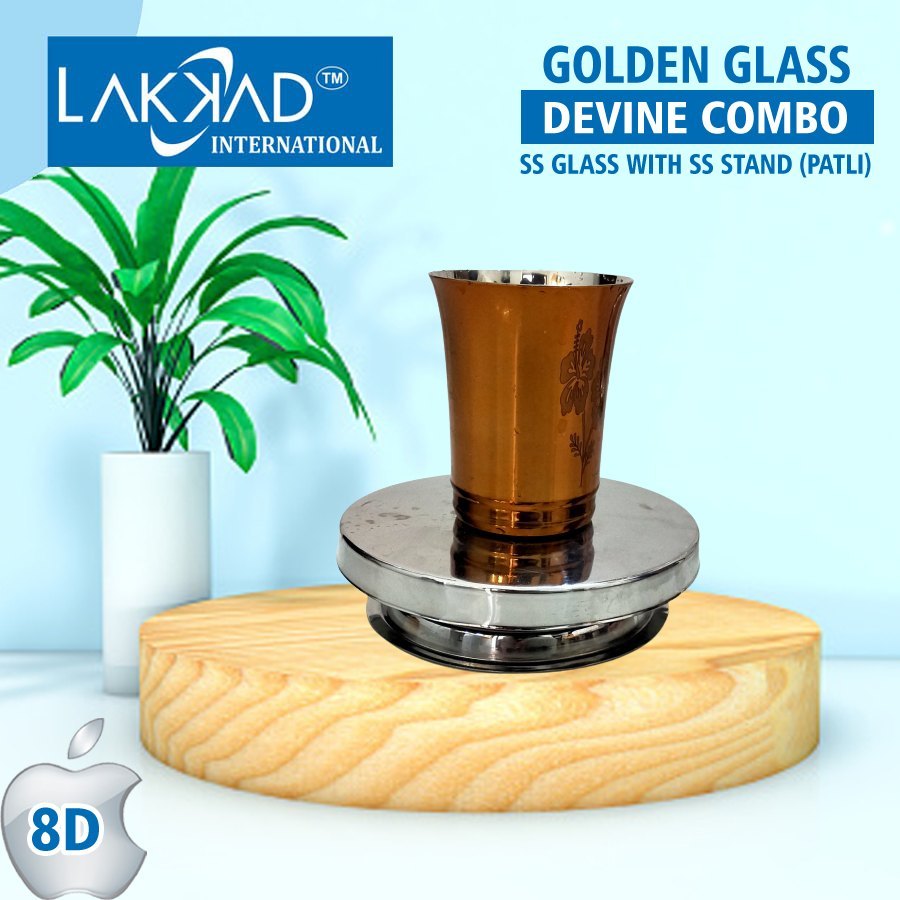 Lakkad International Stainless Steel SS Devine Glass Stand Combo, For Multiuse