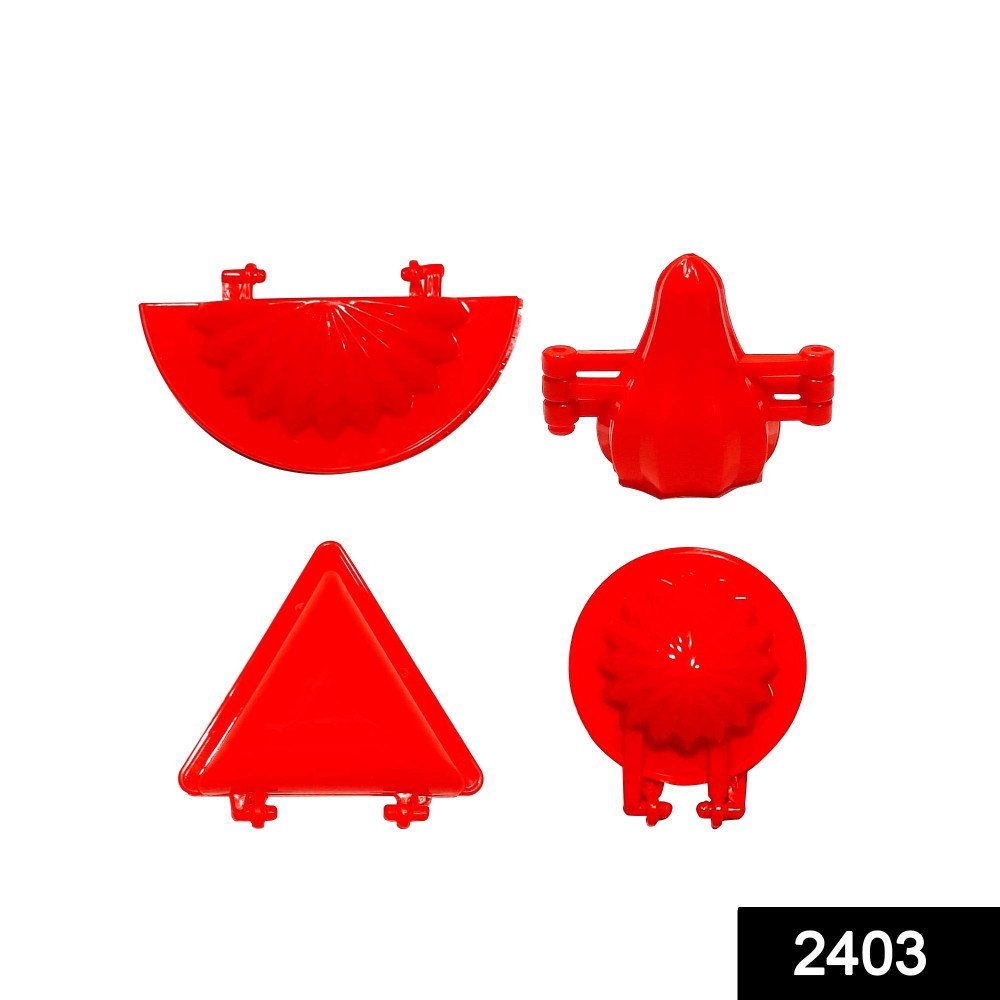 Shopmania 2403 4 Pcs Plastic Red Kitchen Tool Mould Dough Press img