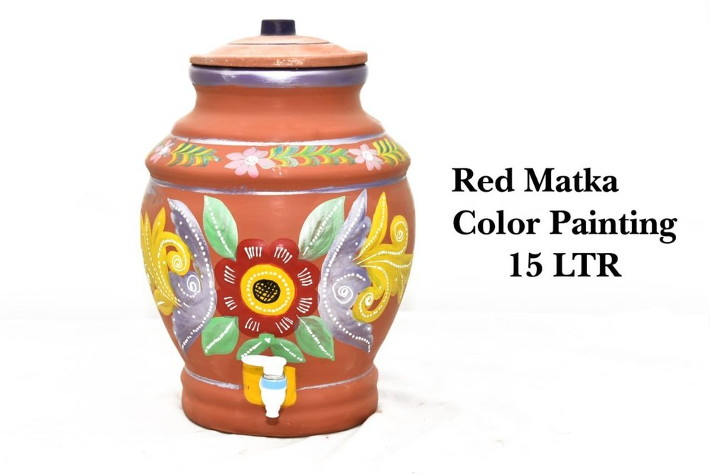Red Terracotta Clay Water Pots, For Interior Decor