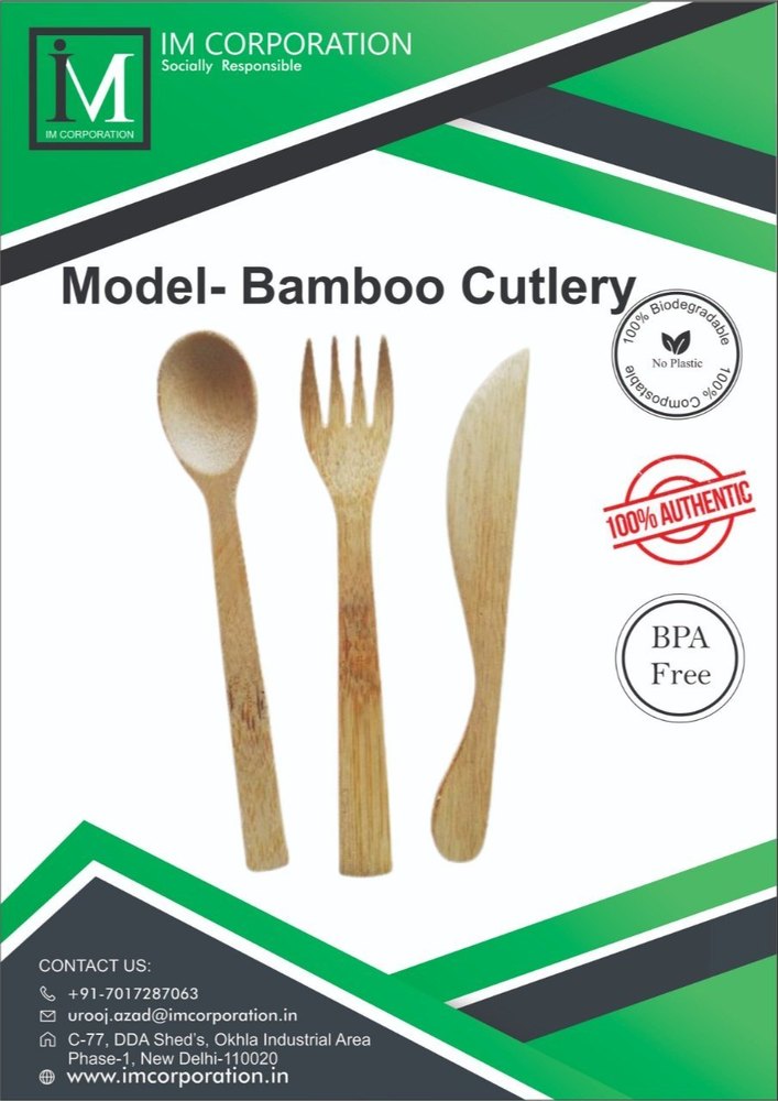 IM Smooth Bamboo Cutlery Set, For Dinning