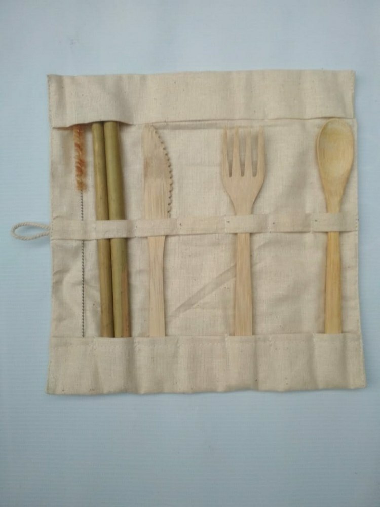 Polished Bamboo Cutlery Set, For Hotel