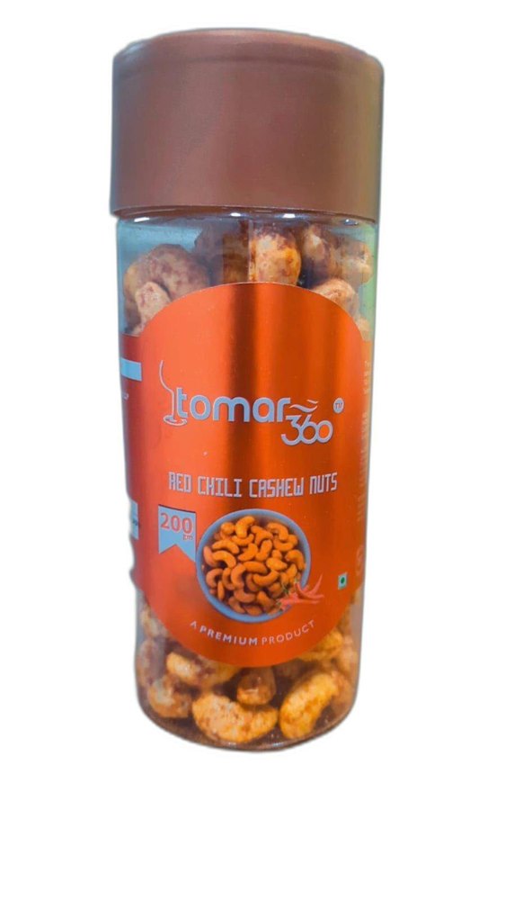 Tomar360 Red Chilli Cashew Nuts, Packaging Size: 200 Grams, Packaging Type: Jar