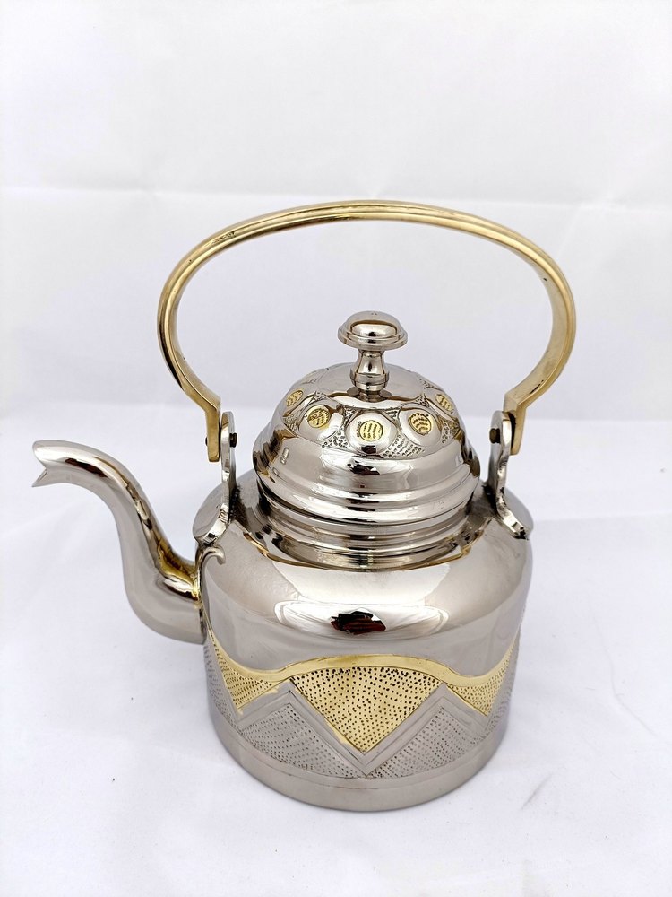 Handicraft Tea Kettle Hammered Latest Design with Handle Hot Selling Arabic Dallah Turish Pot img