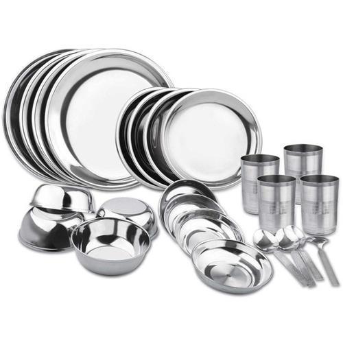 Silver Stainless Steel Dinner Set, For Home And Restaurant/Hotel