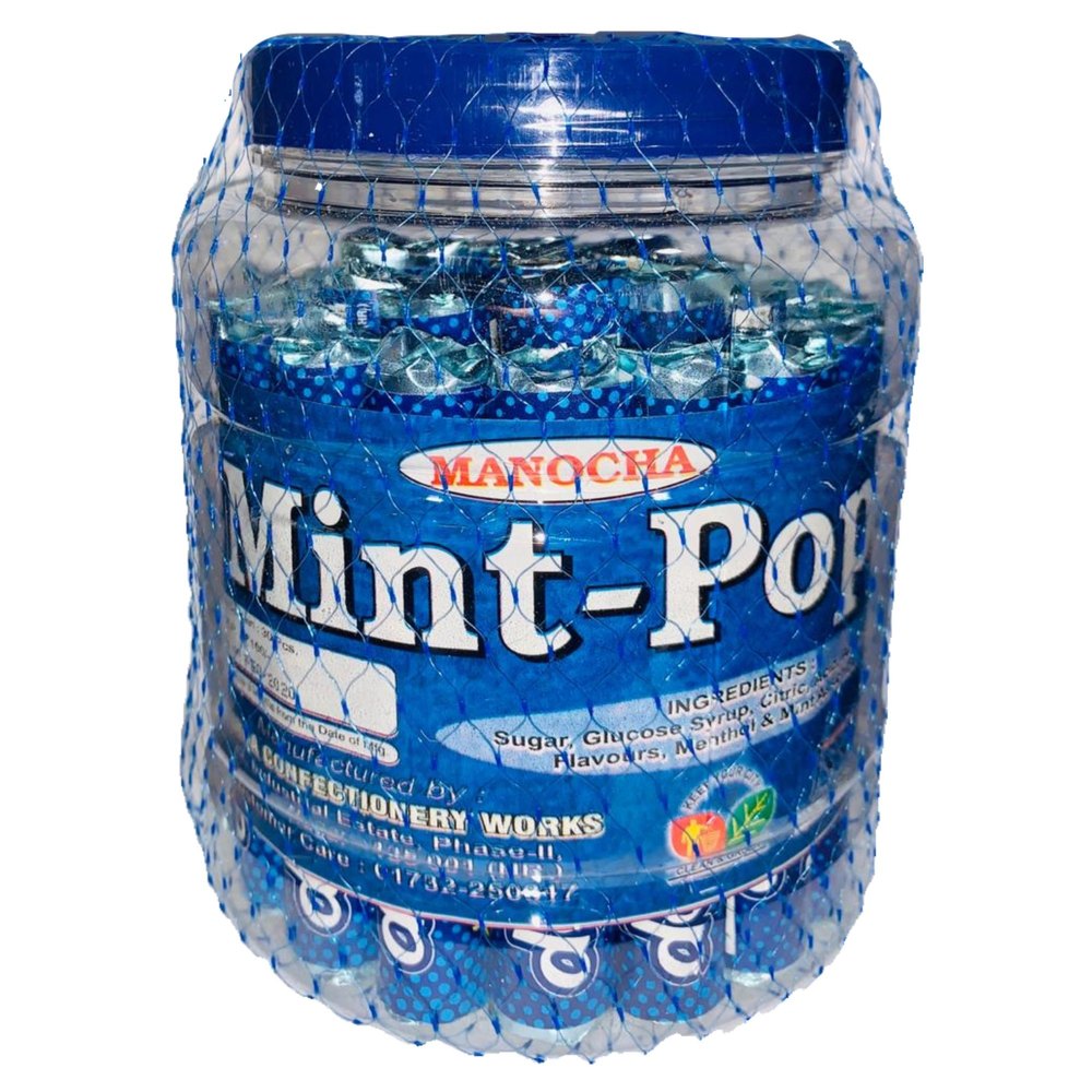 Round Manocha Mint Pop Candy, Packaging Type: Plastic Jar