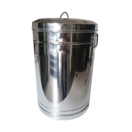 Silver Stainless Steel Atta Drum, Material Grade: Ss 202, For Flour Storage