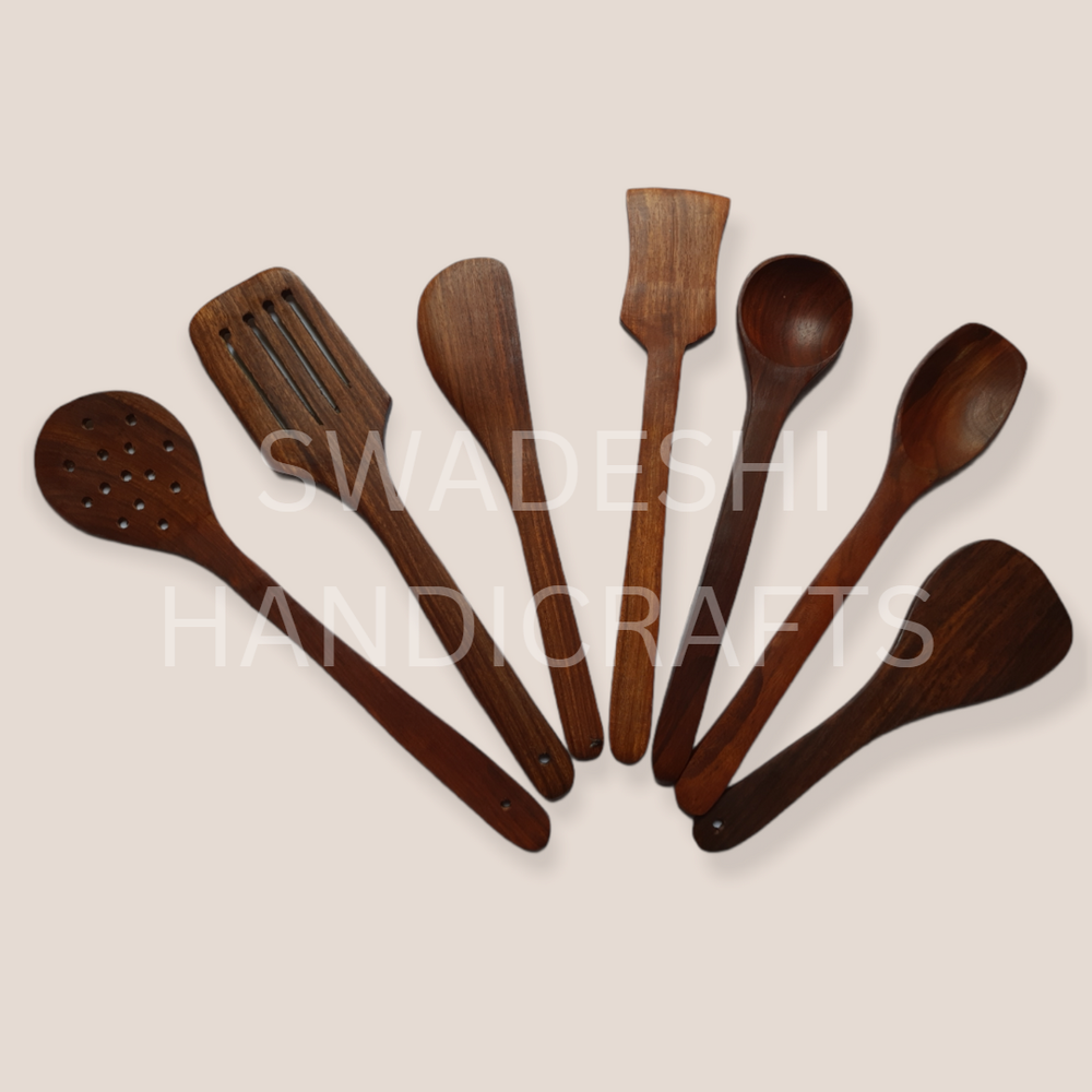 Brown Wooden Sheesham Spoon Set, For Home