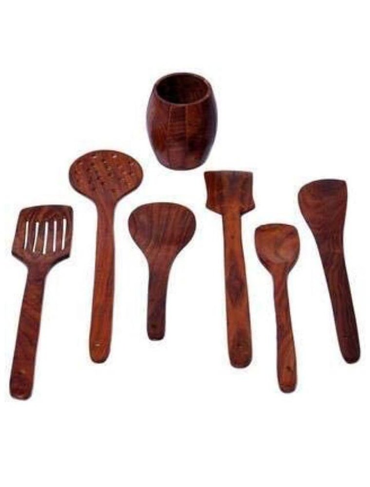 Brown Wooden Cooking Spoon Set, For Home