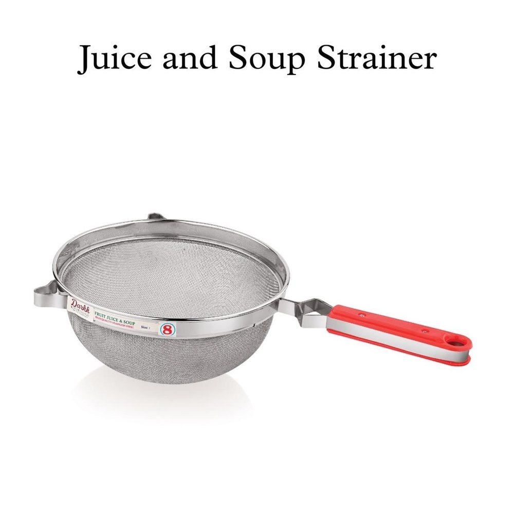 Round Stainless Steel Juice And Soup Strainer, Size/Dimension: 8 Inch