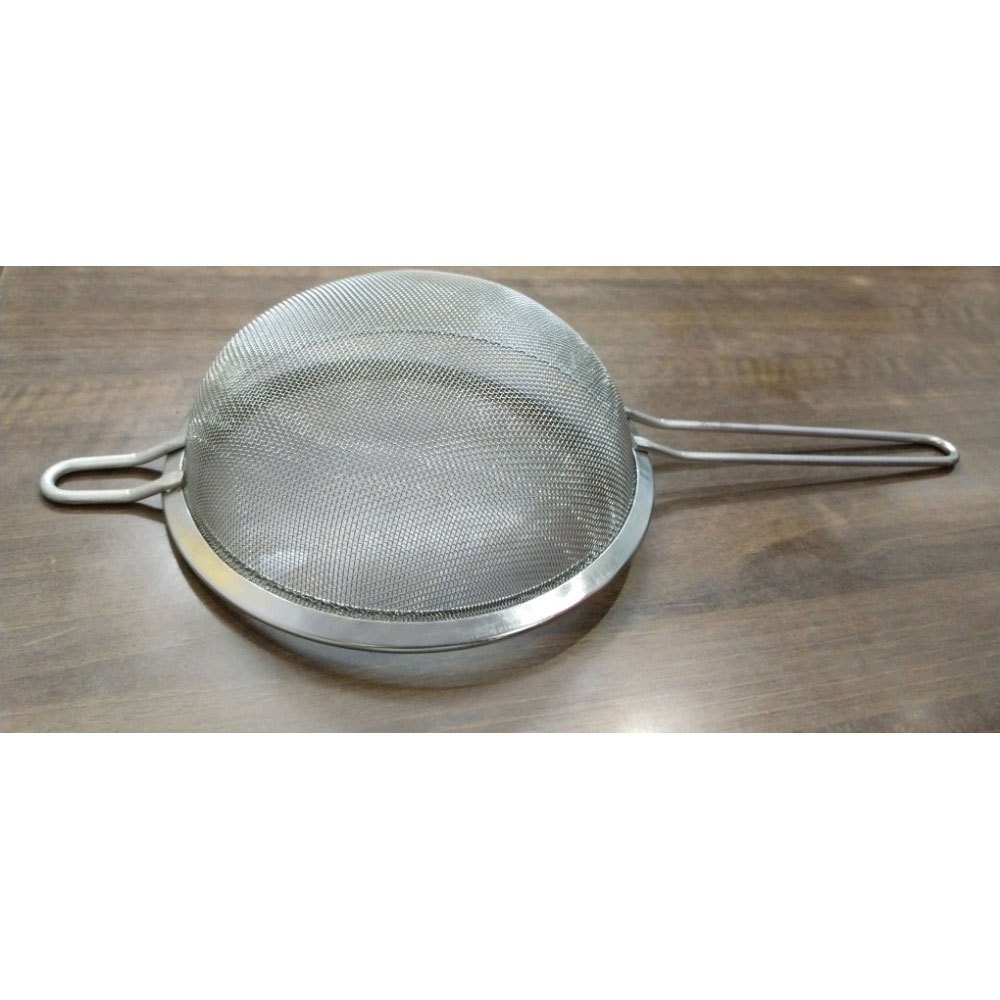 Round Silver Stainless Steel Soup Strainer, For Kitchen, Size: 16cm