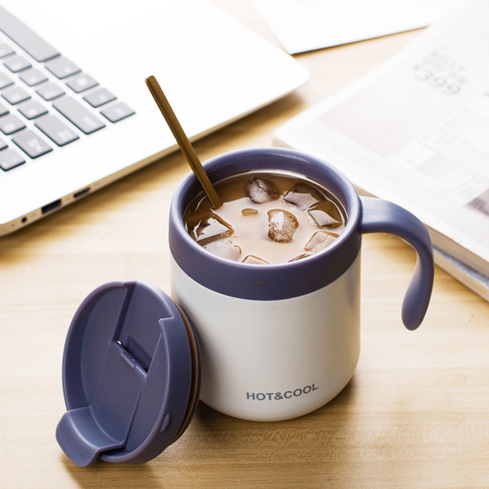 Steel Insulated Coffee Mug with Handle 350ML