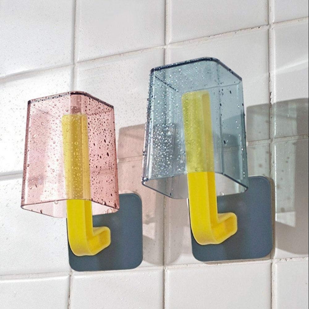 Multicolor Square Plastic Pot Lid Wall Mount Paper Towel Holder Hook For Home 4Pcs