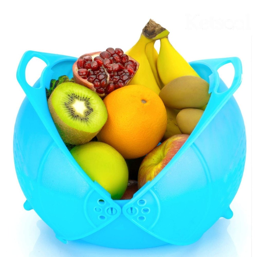 Multicolor Plastic Drainer Colander With Lid, For Home, Features: Fruit Basket