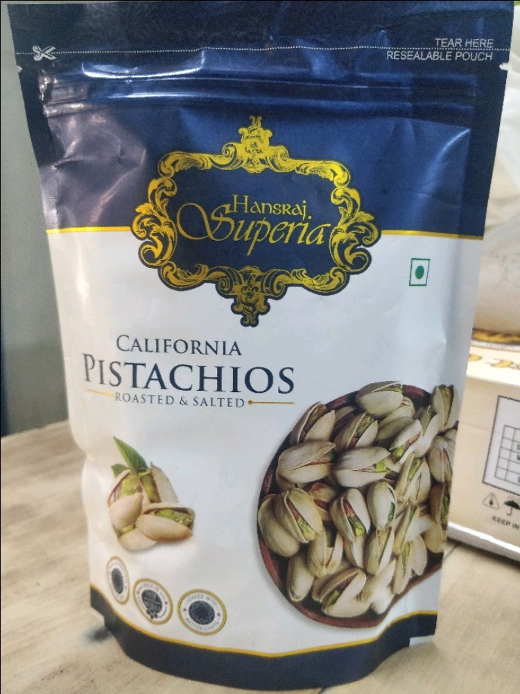 Hansraj Superia Roasted Rosted & Salted Pistachios, Packaging Size: 250g, Packaging Type: Vaccum Bag