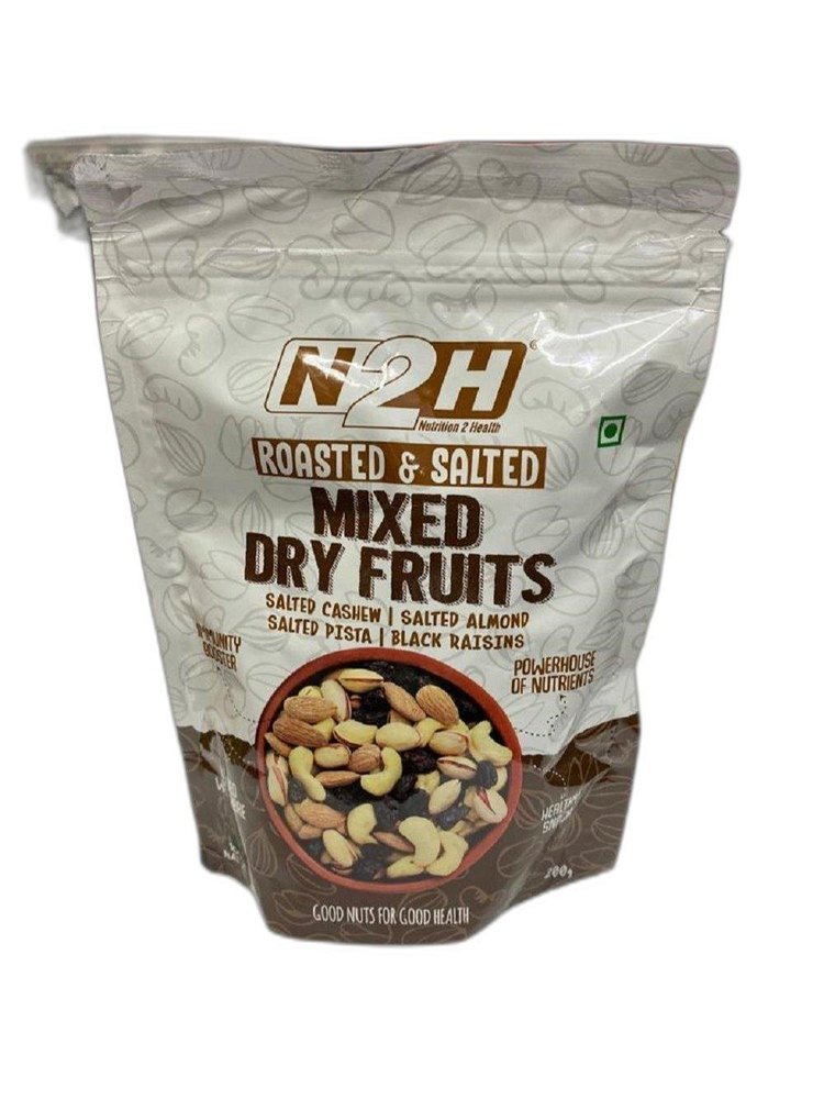 N2H Packed Roasted Mixed Dry Fruits, Packaging Size: 200 Grams, Packaging Type: Packet