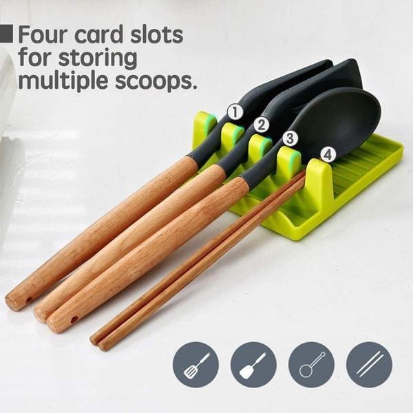 Non Multicolor 4 Slots Cooking Utensil Heat Resistant Cooking Spatula Holder, For Kitchen img
