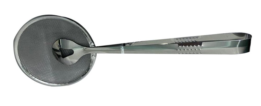 Silver Stainless Steel Frying Spoon, Size: 12 Inch