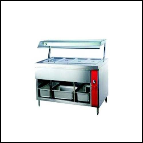 Silver Stainless Steel Hot Food Bain Marie, for Commercial img