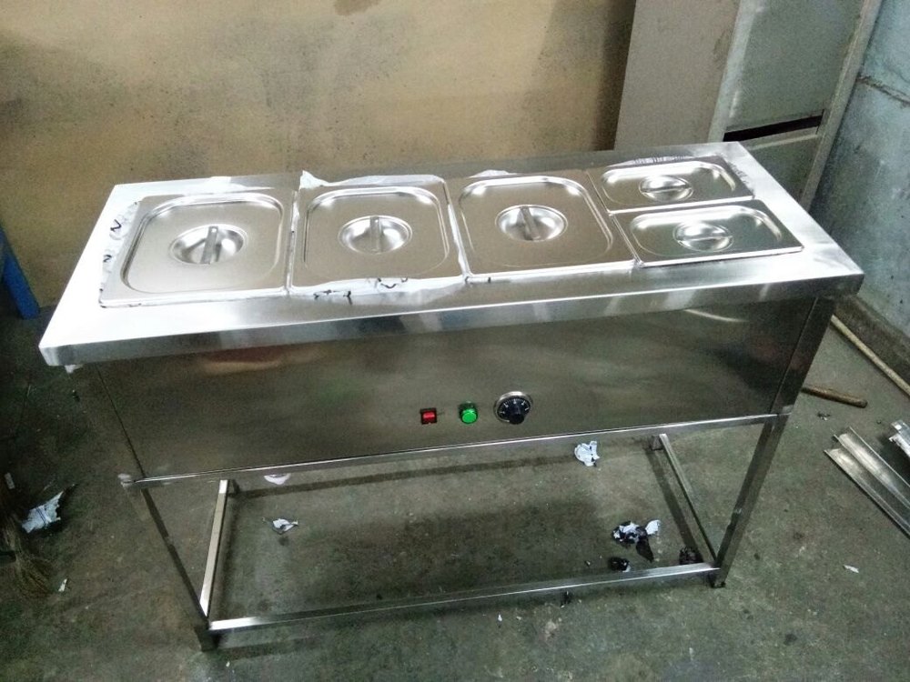 Gray Stainless Steel Full Height Bain Marie, For Commercial