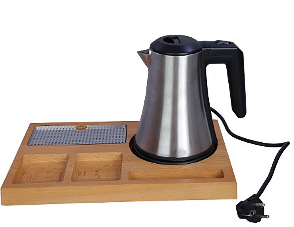 Rectangular Tea Kettle With Wooden Tray, For Hotel