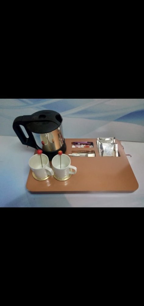 Gray Plain Hotel Tea Kettle Tray Set, Shape: Rectangle img