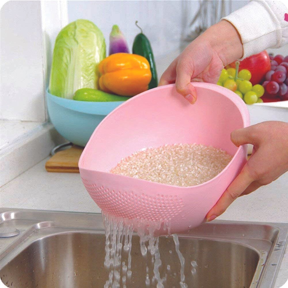 Multicolor Kitchen Plastic Rice Bowl Strainer
