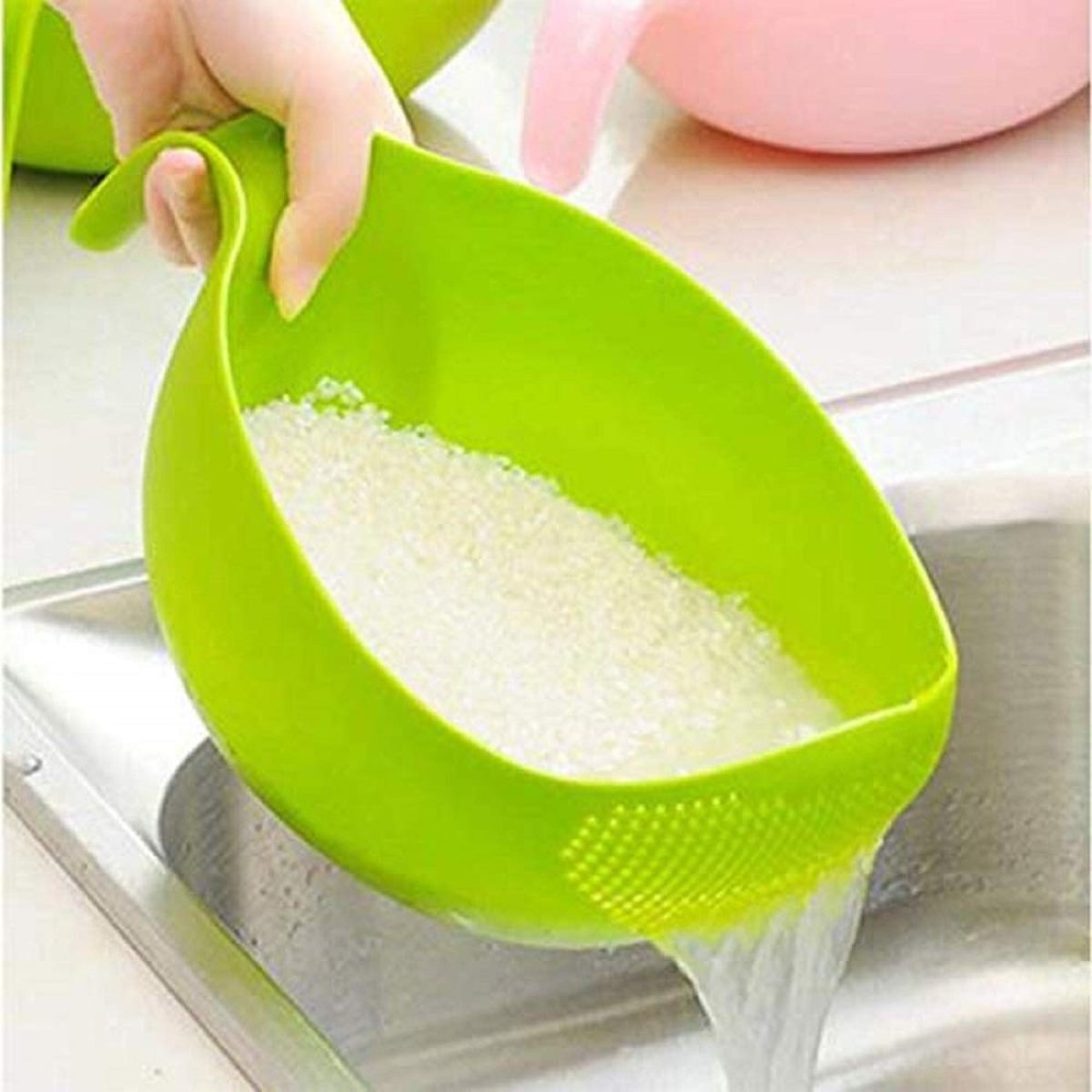 Plastic Green Rice Bowl With Handle