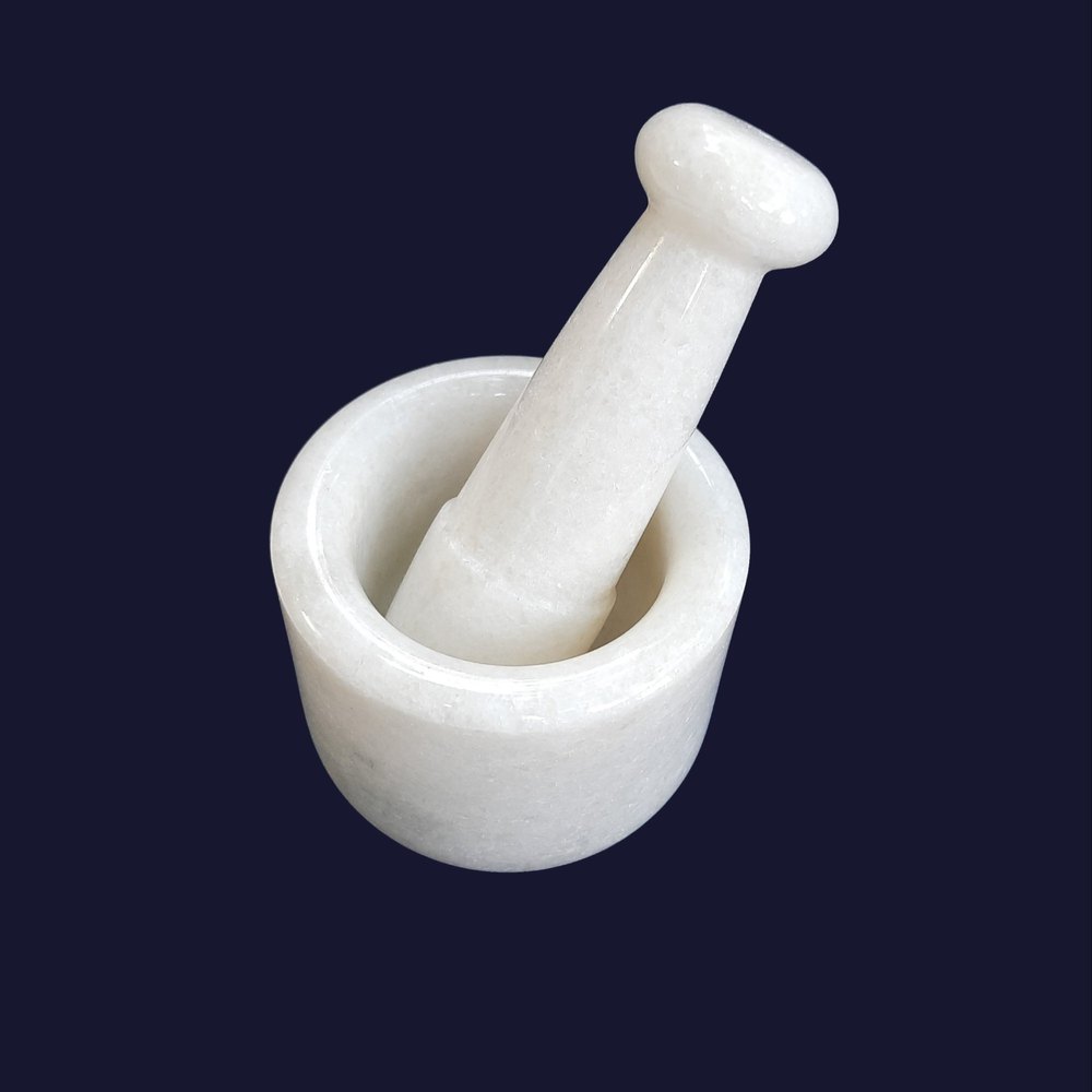 Marble Mortar And Pestle, For Kitchen, Size: 4